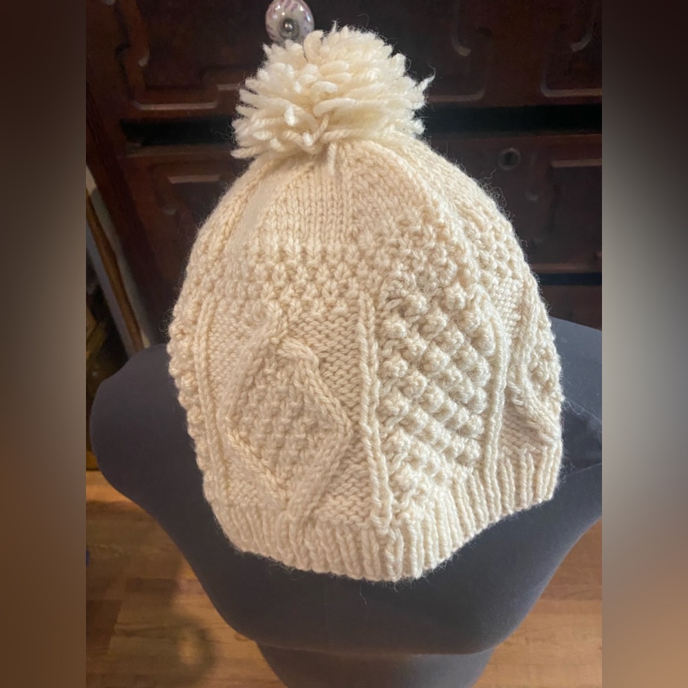 Iris free 100 percent hand knitted Irish beanie.